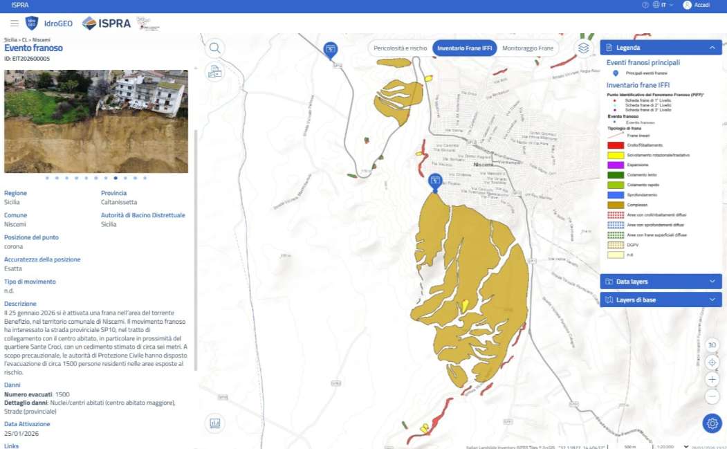 Niscemi e il dissesto idrogeologico in Italia: il rapporto ISPRA per sapere se vivi in un territorio a rischio